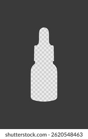Serum Tropfer Flasche minimalistische Vektorgrafik Silhouette Rahmen. Designs für Hautpflege, Schönheit und kosmetische Markenbildung