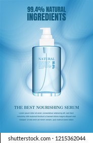 Serum floating on water surface background