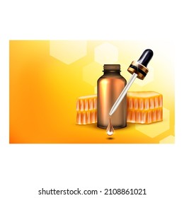 serum honey cosmetics skincare background Gold poster. serum Liquid template. realistic vector illustration