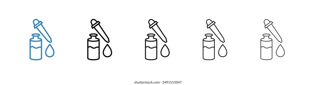 Icono de suero en negro y azul