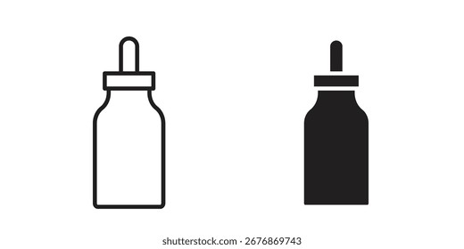 Icono de suero sobre fondo blanco. icono establecido en contorno negro y relleno