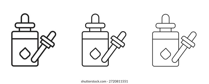 Símbolo de línea delgada del icono del suero en el fondo blanco, Ilustración vectorial editable del movimiento