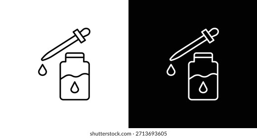 Contorno del logotipo del Vector del icono del suero. símbolos de línea delgada