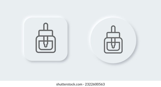 Serum line icon in neomorphic design style. Cosmetic signs vector illustration.