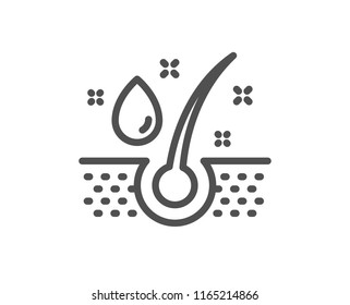 Serum oil drop line icon. Hair care sign. Quality design element. Classic style serum. Editable stroke. Vector