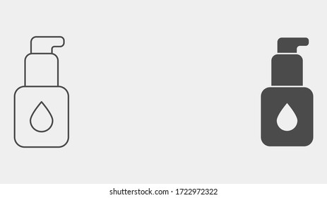 Serum outline and filled vector icon sign symbol