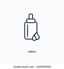 Serum outline icon. Simple linear element illustration. Isolated line Serum icon on white background. Thin stroke sign can be used for web, mobile and UI.