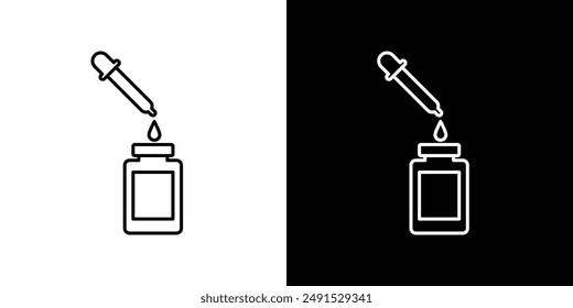 Icono con contorno de suero en colores blanco y negro