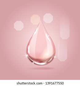 Serum Pink Drop For Beauty And Cosmetic Concept
