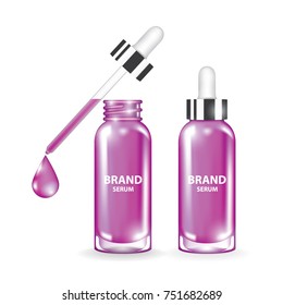 Serum skin care violet packages vector illustration