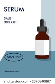 Serum Skincare New Product Sale Advertisement Template Vector