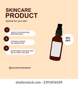 Serum Skincare New Product Sale Beauty Advertisement Vector