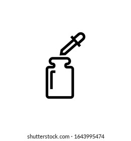 Serum vector icon in linear, outline style isolated on white background