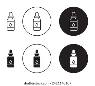 Ilustración vectorial sérica. Facial inicio de sesión de botellas de cuentagotas de aceite adecuado para aplicaciones y sitios web estilo de diseño de interfaz de usuario.