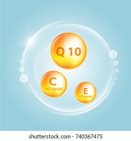 el concepto de suero y vitamina de fondo cuidado de la piel cosméticos solución de diseño vectorial.