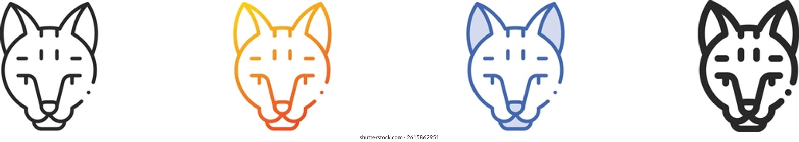 serval icon.Thin Linear, Gradient, Blue Stroke and bold Style Design Isolated On White Background