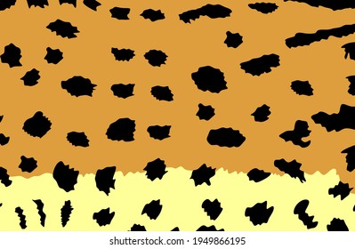 Serval skin pattern vector illustration. Fashion animal print. African animal texture. Serval fur background flag. Wild cat from Africa, caracal. Leptailurus serval symbol.