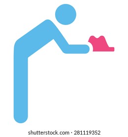 Servant icon from Business Bicolor Set. This isolated flat symbol uses light blue and pink colors.