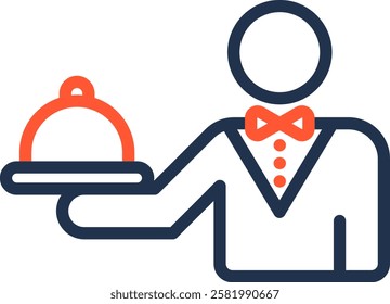 Servant Icon Color Line Vector Illustration
