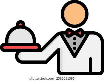 Servant Icon Lineal Color Vector Illustration