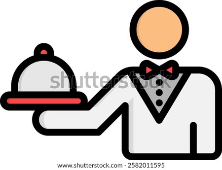 Servant Icon Lineal Color Vector Illustration