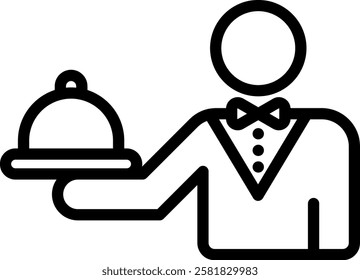 Servant Icon Outline Vector Illustration