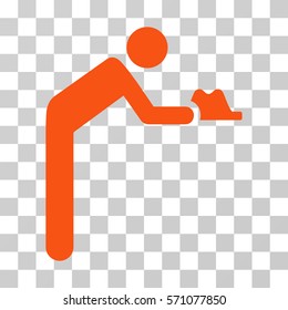 Servant icon. Vector illustration style is flat iconic symbol, orange color, transparent background. Designed for web and software interfaces.