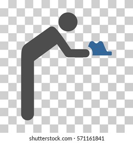 Servant icon. Vector illustration style is flat iconic bicolor symbol, cobalt and gray colors, transparent background. Designed for web and software interfaces.
