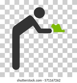 Servant icon. Vector illustration style is flat iconic bicolor symbol, eco green and gray colors, transparent background. Designed for web and software interfaces.