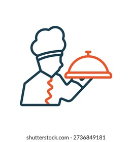 servant icons outline and Flat Style,transparent background