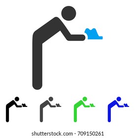 Servant Person vector pictogram. Style is a flat graphic symbol in black, grey, blue, green color variants. Designed for web and mobile apps.