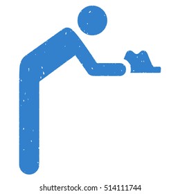 Servant rubber seal stamp watermark. Icon vector symbol with grunge design and corrosion texture. Scratched cobalt ink sticker on a white background.