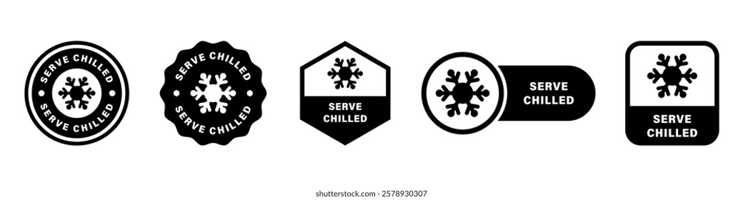 Serve Chilled - vector signs for product packaging labels.