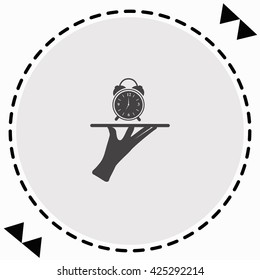 Serve Clock icon Flat Design. Isolated Illustration.