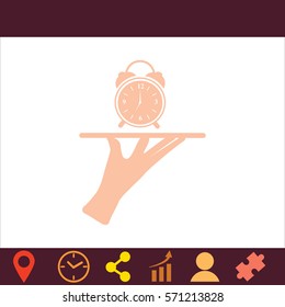 Serve Clock  icon. Vector design. 