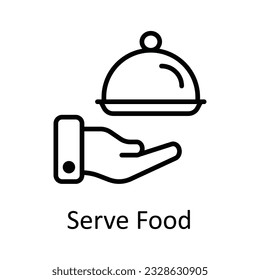 Serve Food Vector outline Icon Design illustration. Food and drinks Symbol on White background EPS 10 File