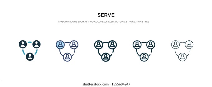 serve icon in different style vector illustration. two colored and black serve vector icons designed in filled, outline, line and stroke style can be used for web, mobile, ui