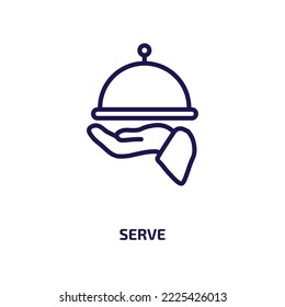 serve icon from people collection. Thin linear serve, lunch, breakfast outline icon isolated on white background. Line vector serve sign, symbol for web and mobile