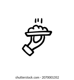 serve meal icon in vector. Logotype - Doodle