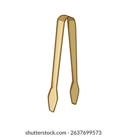 serve sugar cube tongs cartoon. grip stainless, steel vintage, antique elegant serve sugar cube tongs sign. isolated symbol vector illustration