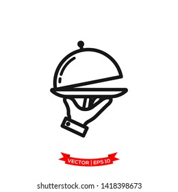 serve vector icon, restaurant icon, dish icon, food of tray vector icon 