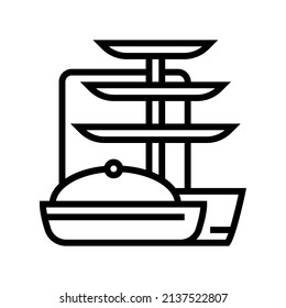 serve ware utensil line icon vector. serve ware utensil sign. isolated contour symbol black illustration