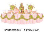 Served dining table in princess palace