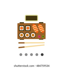 Served Japanese sushi set