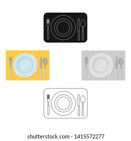 Served table icon in cartoon,black style isolated on white background. Rest and travel symbol stock vector illustration.