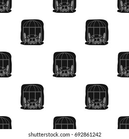 Served table near cafe icon in black style isolated on white background. France country symbol stock vector illustration.