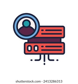 server admin icon. vector filled color icon for your website, mobile, presentation, and logo design.
