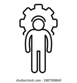 Server-Administrator-Symbol Outline-Server mit Administrator-Vektorsymbol für Webdesign einzeln auf weißem Hintergrund