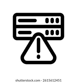 server alert line icon. Clean and minimalist vector icon for websites, mobile apps, presentations, and logos. Fully scalable and customizable for any project.