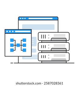 Server Architecture Icon – IT Infrastructure and Network Structure